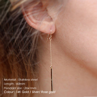 EMANCO Boucles d'oreilles longues tendance pour femmes, pendantes, minimalistes, en forme de poisson, bijoux de mode, vente en gros, dropshipping