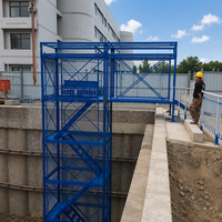 Système d'échelle de sécurité moderne à structure en acier, cage d'accès modulaire pour escaliers intérieurs, tour d'accès, capacité de charge 500 kg, revêtement par immersion