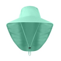 Upf40 + sombreros de pesca de pescador, sombrero de cubo de malla transpirable ajustable, sombrilla de nailon, gorra de escalada de secado rápido con solapa para el cuello