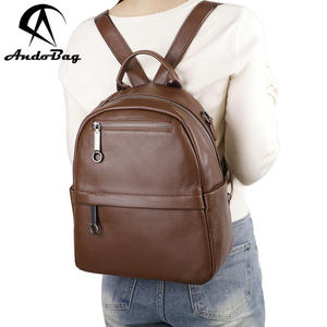 Mochilas de Cuero Genuino AndoBag para Mujer, Mochila de Viaje de Gran Capacidad, Bolso de Hombro Simple y Moderno 2667 - Product Image 1