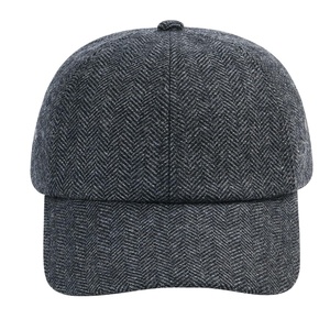 Casquettes de baseball en laine tweed personnalisées non structurées bicolores avec visière en daim courbée et fermeture à boucle métallique réglable pour l'hiver - Product Image 5