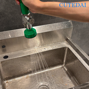 <strong>Commercial</strong> Grade 3-Piece Brass Water Dish Gooseneck Pre-Rinse <strong>Faucet</strong> with <strong>Sprayer</strong> Industrial Design for Kitchen or Hotel - Product Image 6