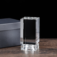 Cubo de Cristal K9 de Alta Claridad para Grabado Láser Xtool, Bloques de Fotos 3D de Vidrio Óptico sin Burbujas con Base de Luz y Caja de Regalo