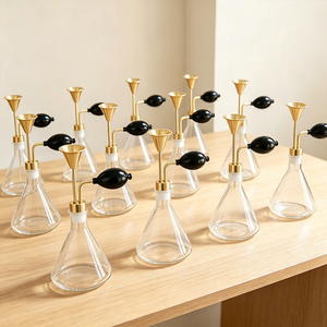 Dispositivo de Exhibición de Aromas de 80 ml, Botellas de Vidrio Transparente con Doble Capa de Latón para Perfume, Fragancia, Aceite Esencial y Café, con Logotipo Personalizado OEM - Product Image 1
