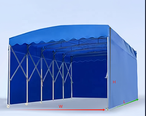 Auvent coulissant mobile d'extérieur, grande tente d'ombrage pour entrepôt, protection solaire imperméable, fabricant d'auvents mobiles d'extérieur - Product Image 1