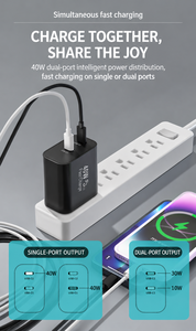 <span class=keywords><strong>Cargador</strong></span> de Teléfono Móvil GaN de 40W con Doble Puerto Tipo C, Venta al Por Mayor de Fábrica HYTO, Adaptador de Carga Rápida Portátil para <span class=keywords><strong>iPhone</strong></span> - Product Image 5