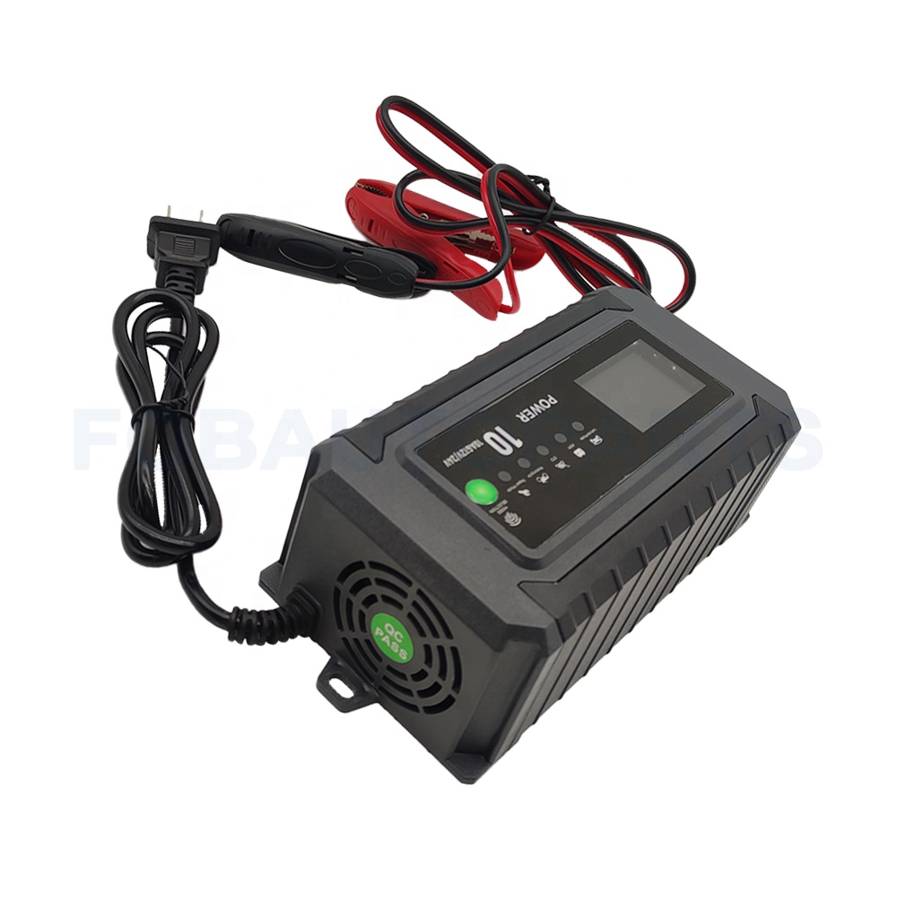 0124-003 Universal Car Battery Charger 12V 24V 10A Truck Battery Maintenance Portable Car Battery Charger Jump Starter