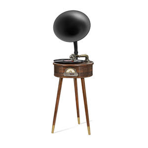 Tourne-disque vintage tout-en-un sur pied avec Bluetooth, radio FM, lecteur USB et son haute fidélité HiFi - Product Image 1