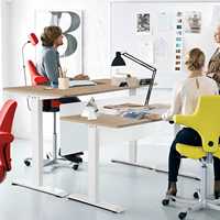 Bureau ergonomique à hauteur réglable à 2 pieds, design convertible moderne, fabriqué en Chine