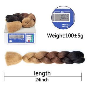 Extensions de cheveux synthétiques Yaki de 24 pouces pour <span class=keywords><strong>tresses</strong></span> jumbo, 100g, vente chaude, pour <span class=keywords><strong>tresses</strong></span> africaines au crochet, vente en gros - Product Image 4