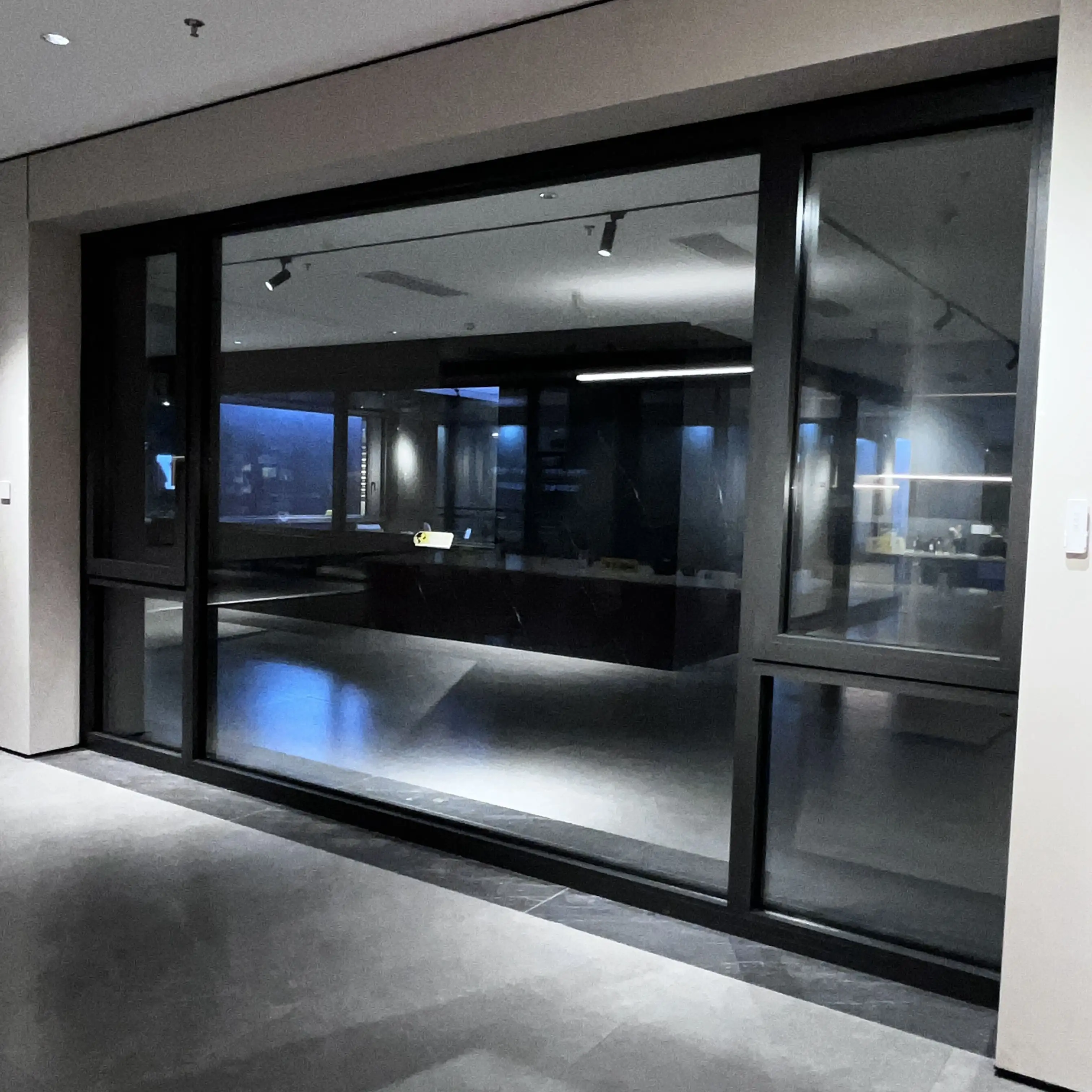 Fuson Vidro laminado retrátil personalizado luxuoso para exterior, janela de batente de vidro dupla horizontal quebrada, ponte passiva