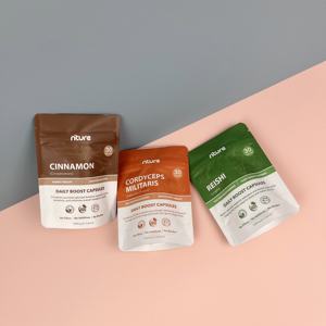 Sachet refermable en papier d'aluminium Doypack Ruishi <span class=keywords><strong>Cannelle</strong></span> Curcuma Poivre Noir-Condiment d'assaisonnement d'épices Sachets debout - Product Image 2