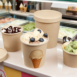 Vente flash : Grand bol à glace en papier personnalisé, écologique et jetable, grande capacité, pour les boutiques de desserts et les épiceries - Product Image 4