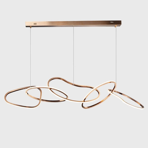 Nordische Moderne Design Kücheninsel Pendelleuchte Gold Linear Decken Luxus LED Kronleuchter für Esszimmer - Product Image 6