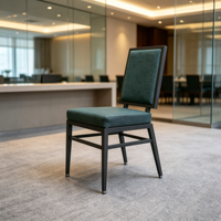 Chaise de banquet carrée en métal au design moderne et actuel, chaise de salle à manger de haute qualité en fer pour mariage et hôtel