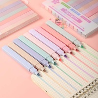 Vente en gros Surligneurs esthétiques mignons Ensemble de 12 stylos pastel Stylos à double extrémité à pointe souple Kawaii pour les écoliers Fournitures de bureau