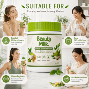 Matcha Latte Japonés Antioxidante, Leche de Belleza en Polvo, Colágeno, Glutatión, Proteína, Té Verde, Bebida Instantánea en Polvo - Product Image 6