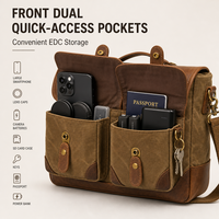 Sac messager vintage en toile cirée pour appareil photo, avec garniture en cuir imperméable, sac à bandoulière pour appareil photo reflex numérique, vente en gros