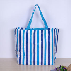 Bolsas de Compras Ecológicas Reutilizables Plegables Impermeables de PP Tejido con Logotipo Personalizado y Patrón de Letras, Certificadas por BSCI/GRS - Product Image 2