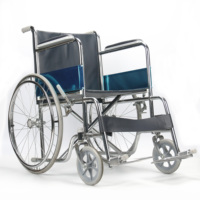 Fauteuil roulant manuel MDK QK809 en acier inoxydable antirouille avec repose-pieds en aluminium pliable, chaise médicale pour hôpital et soins à domicile, garantie 3 ans