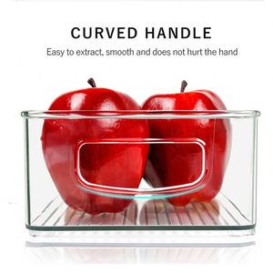 Custom Hot Sales 12 Pieces of Fridge Refrigerator Organizer <b>Bins</b> Freezer Stackable Food Containers BPA Free <b>Plastic</b> Storage - Product Image 2