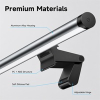 Barre lumineuse pour écran alimentée par USB, lampe suspendue asymétrique à intensité variable avec commande tactile pour le bureau et le gaming