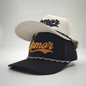 Water Resistant Custom 5 Panel Polyester Leopard Dot Sporty Embroidery Laser Cut Perforated Curved Bill Snapback Sports <b>Caps</b> - Product Image 5