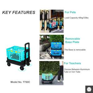 Tianyu Opvouwbare Doos Wiel Kar Doos Wiel <span class=keywords><strong>Trolley</strong></span> Winkelwagen Voor Winkel-En Bagagevervoer - Product Image 2