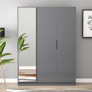 Armadi a Specchio per Camera da Letto in Legno Grigio e <span class=keywords><strong>Bianco</strong></span> Nuovo Design con Anta a Battente in Vetro per Appartamento Hotel Mobili Guardaroba - Product Image 1