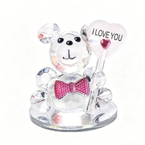 Ours en cristal avec nœud papillon gravé au laser – Souvenirs <span class=keywords><strong>de</strong></span> baptême, cadeaux <span class=keywords><strong>de</strong></span> baptême, cadeaux <span class=keywords><strong>de</strong></span> fête prénatale, cadeaux <span class=keywords><strong>pour</strong></span> invités <span class=keywords><strong>de</strong></span> mariage, objets commémoratifs - Product Image 4