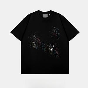 Haute qualité coton unisexe <span class=keywords><strong>t</strong></span>-<span class=keywords><strong>shirt</strong></span> hommes surdimensionné brodé Logo personnalisé imprimé petites étoiles vêtements grande taille caractéristique - Product Image 1