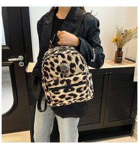 Fashion Y2K Skull <strong>Leopard</strong> <strong>Backpack</strong> Female New Fall and Winter Commuting Travel Small <strong>Backpack</strong> - Product Image 6