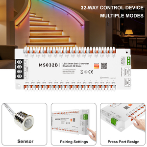 Merdiven Şerit Işık Tam Renkli Kontrolör WIFI Yapılı Zemin Temel Led Akıllı Hareket Sensörlü Çalışan Merdiven Aydınlatma Kiti - Product Image 5