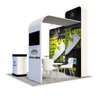 Équipement pour stands d'exposition 3x3, stand en tissu facile à monter, modulaire, sublimation par transfert thermique, présentoirs portables pour salons professionnels