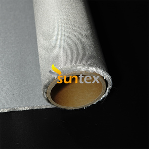 Tissu en <span class=keywords><strong>fibre</strong></span> <span class=keywords><strong>de</strong></span> <span class=keywords><strong>verre</strong></span> résistant à la chaleur tissu enduit PU tissu enduit <span class=keywords><strong>de</strong></span> polyuréthane ignifuge pour rideau anti-feu - Product Image 4