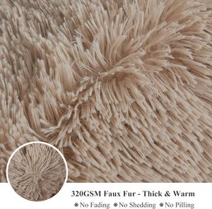 Plaid <span class=keywords><strong>de</strong></span> luxe en fausse fourrure tissée 100 % polyester, moelleux et duveteux, taille King, personnalisable, toutes saisons, lavable en machine - Product Image 3