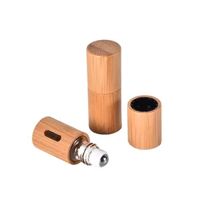 Uçucu yağ parfüm şişesi 3 ml çevre dostu cam bambu toptan taşınabilir rolon şişe malezya