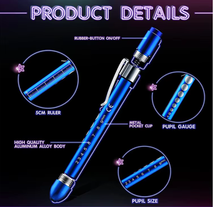 Stylo-lampe <span class=keywords><strong>LED</strong></span> réutilisable à succès <span class=keywords><strong>pour</strong></span> infirmières et étudiants, lumière blanche, lampe médicale, jauge pupillaire, règle en alliage d'aluminium <span class=keywords><strong>pour</strong></span> médecins - Product Image 4