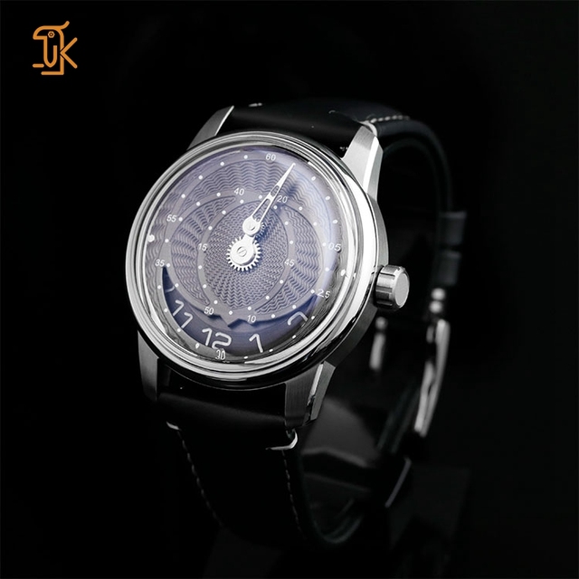 Oem Custom logo Mechanical Automatic Watches with Wandering Hours Move Sapphire Glass Leather Strap Creat Your Own Watch Brand