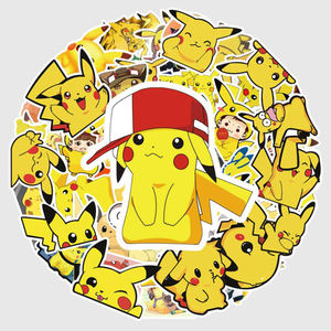 54/PCS populaire Offre Spéciale <span class=keywords><strong>Pikachu</strong></span> dessin animé autocollants téléphone portable guitare casque valise étanche vinyle autocollants - Product Image 1