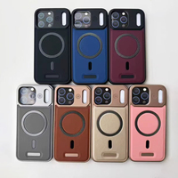 Étuis de téléphone portable magnétiques de luxe antichoc 2026 pour 17 Pro Max avec anneau magnétique, coque arrière en cuir pour téléphone portable