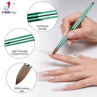 USA Offre Spéciale 100% Pure Kolinsky Cheveux Serti Rond Ongles Pinceau Manucure Poudre Ongles Brosse Acrylique Kolinsky Pinceaux