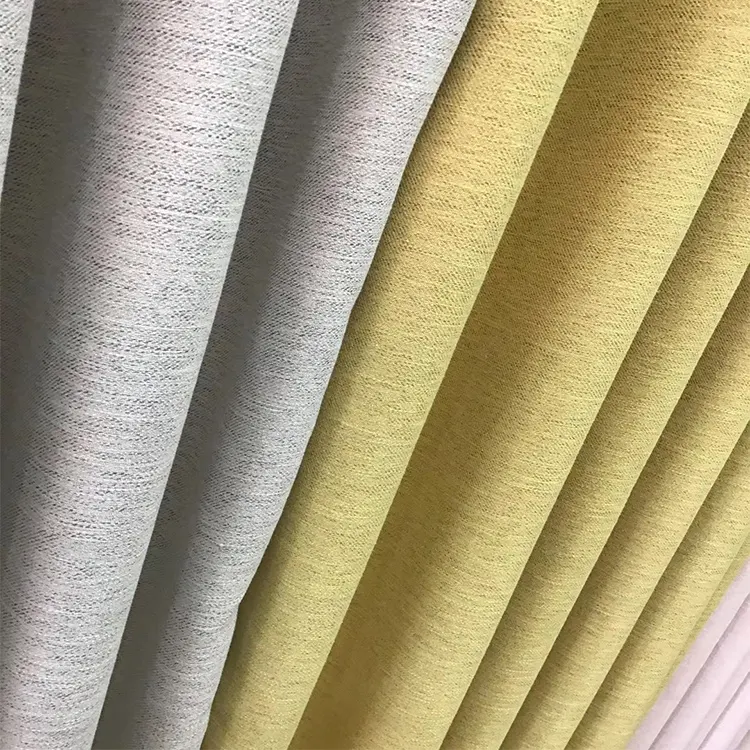 2020 Fashion Best-Selling Plain Dyed Polyester Colorful Linen Curtain Fabric for Living Room