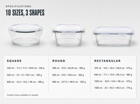 Boîtes repas en verre transparentes sans BPA pour micro-ondes, contenants alimentaires en verre avec couvercle en PP, vente en gros