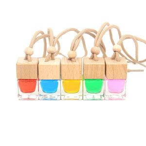 Botella difusora de caña de vidrio vacía con logotipo personalizado, desodorante colgante para coche, contenedor de Perfume cuadrado de 8ml - Product Image 6