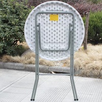Table de cocktail pliante en plastique de haute qualité, ronde, blanche, de 110 cm, pour jardin, fête, barbecue, extérieur moderne