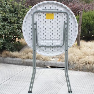 Tavolo <span class=keywords><strong>da</strong></span> Cocktail Pieghevole Moderno <span class=keywords><strong>da</strong></span> Esterno per Giardino e Feste BBQ, Bianco, Rotondo, Alto, in Plastica, 110 cm - Product Image 5