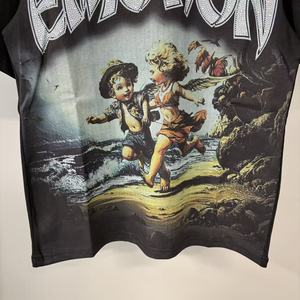 T-shirt di Alta Qualità del Designer MIXED EMOTION con Diamanti, <span class=keywords><strong>Abbigliamento</strong></span> Retrò di Moda Urbana per Uomo - Product Image 4