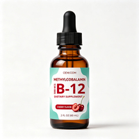 OEM ODM Gouttes liquides orales de méthylcobalamine B12 5000MCG Vitamine B12 active pour soutenir l'énergie et le système nerveux Complément alimentaire