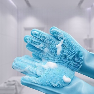 <b>Magic</b> Silicone Body Pet Bathing <b>Gloves</b> for Animal Perfect Bathe Shampoo Dog &Cat Brush <b>Gloves</b> (2 Pack) - Product Image 2